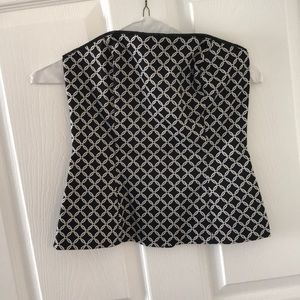 WHBM Black and White Corset Top